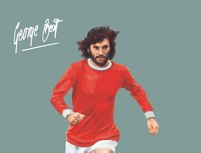 George Best football football gods george best poster soccer soccer illustration