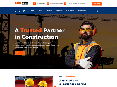 CPB contractor design landing page design typography ui web design website website design