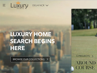 Luxury Properties of Magicbricks design homepage luxury projects real estate ui ux visual design
