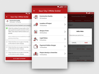 Checklist feature in Magicbricks Android App