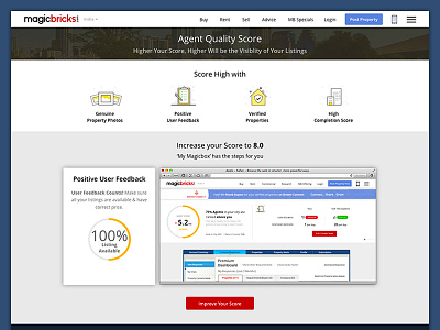 Agent Rating Landing Page of Magicbricks agent rating landing page ui ux design visual design web page