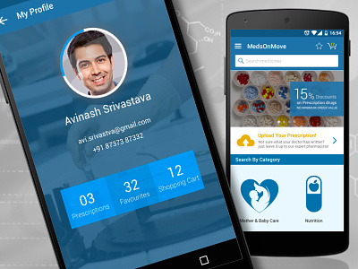 Medsonmove Medical App android chemist medical app my profile ui ux design mobile app