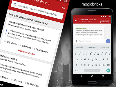 Magicbricks Forum android app discussion magicbricks mobile app ui ux design forum