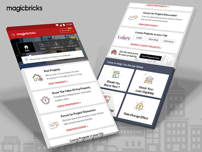 Magicbricks Android Home Screen android app design estate home magicbricks real screen ui ux
