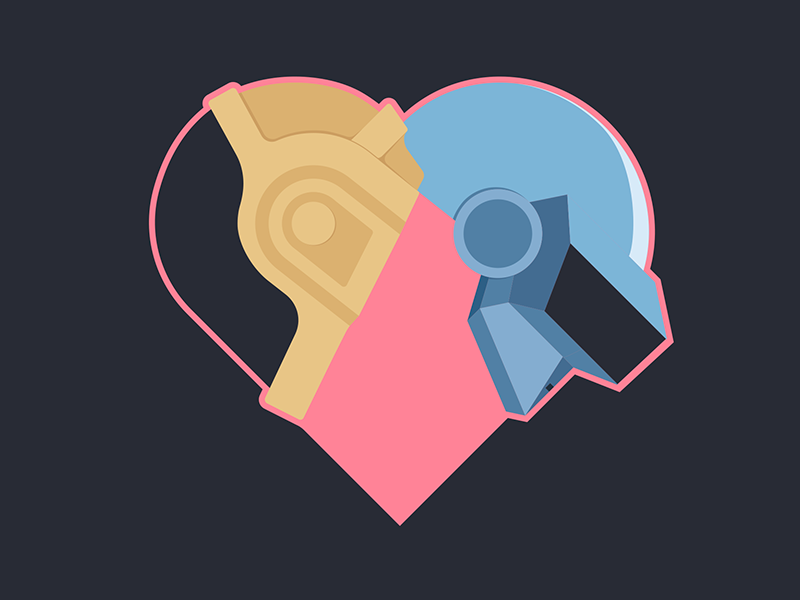 Daft Punk By Jugal Chudasama Dribbble Daft Punk Debut Music Electronica Vector Love Minimal