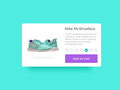 Cardy McCardface card cards element nike running shoe shopping ui