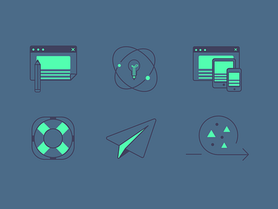 Service Icons agile brainstorming contact development help center icons idea mail support uiux