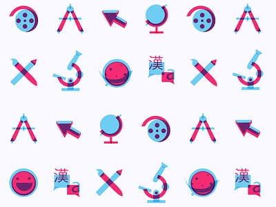 Icons for school subjects