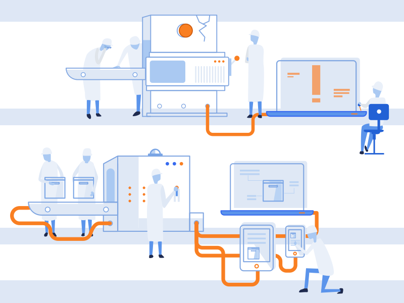 Production Line Illustration by Nóra Mellényi on Dribbble