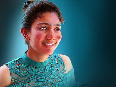 sai pallavi paiting by nuwan shanaka