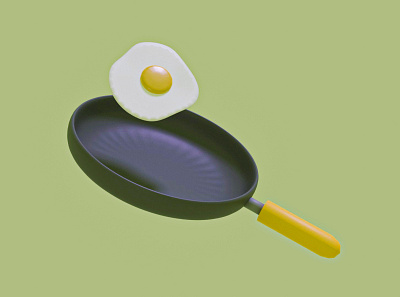 Pan and Egg 3d 3ddesign 3dmodel blender
