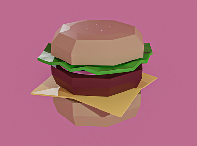 Low Poly Burger 3d 3ddesign 3dmodel blender burger lowpoly