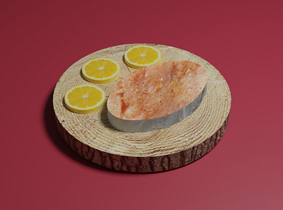 Grilled Salmon 3d 3ddesign 3dmodel blender design illustration lowpoly