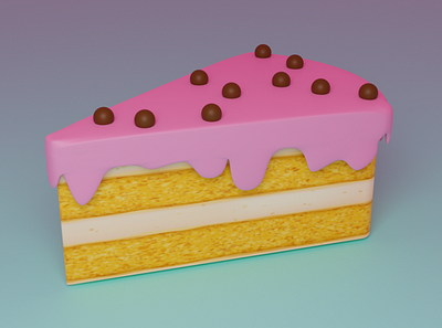 Slice of Cake 3d 3ddesign 3dmodel blender design illustration lowpoly