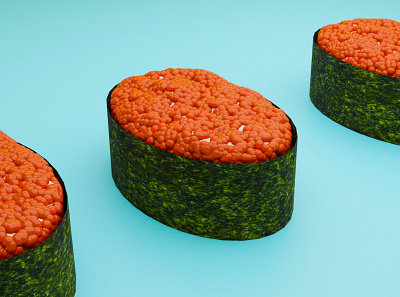 Tobiko Gunkan 3d 3ddesign 3dfooddesign 3dmodel blender design food3ddesign illustration lowpoly sushi