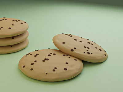 Cookies 3d 3ddesign 3dmodel blender design illustration lowpoly