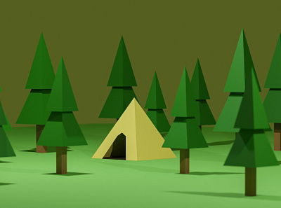 3D Low Poly Camp 3d 3ddesign 3dmodel blender design illustration lowpoly