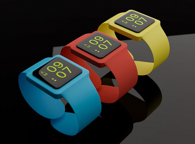 3D Futuristic Smartwatch 3d 3ddesign 3dmodel blender design illustration lowpoly