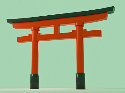 3D Torii Gate Basic 3d 3ddesign 3dmodel blender design illustration lowpoly