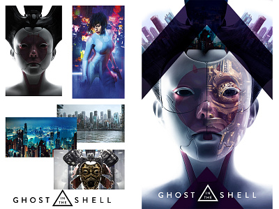 Ghost in the shell poster art city color correction crown design ghost graphic graphic design poster poster art poster design raster robot shell web