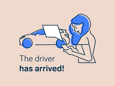 Driver has arrived! branding design flat icon illustration illustrations sketch ui ux vector