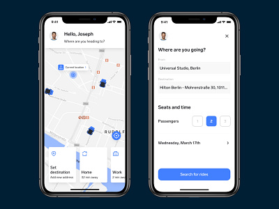 Carpool App – Set a new destination