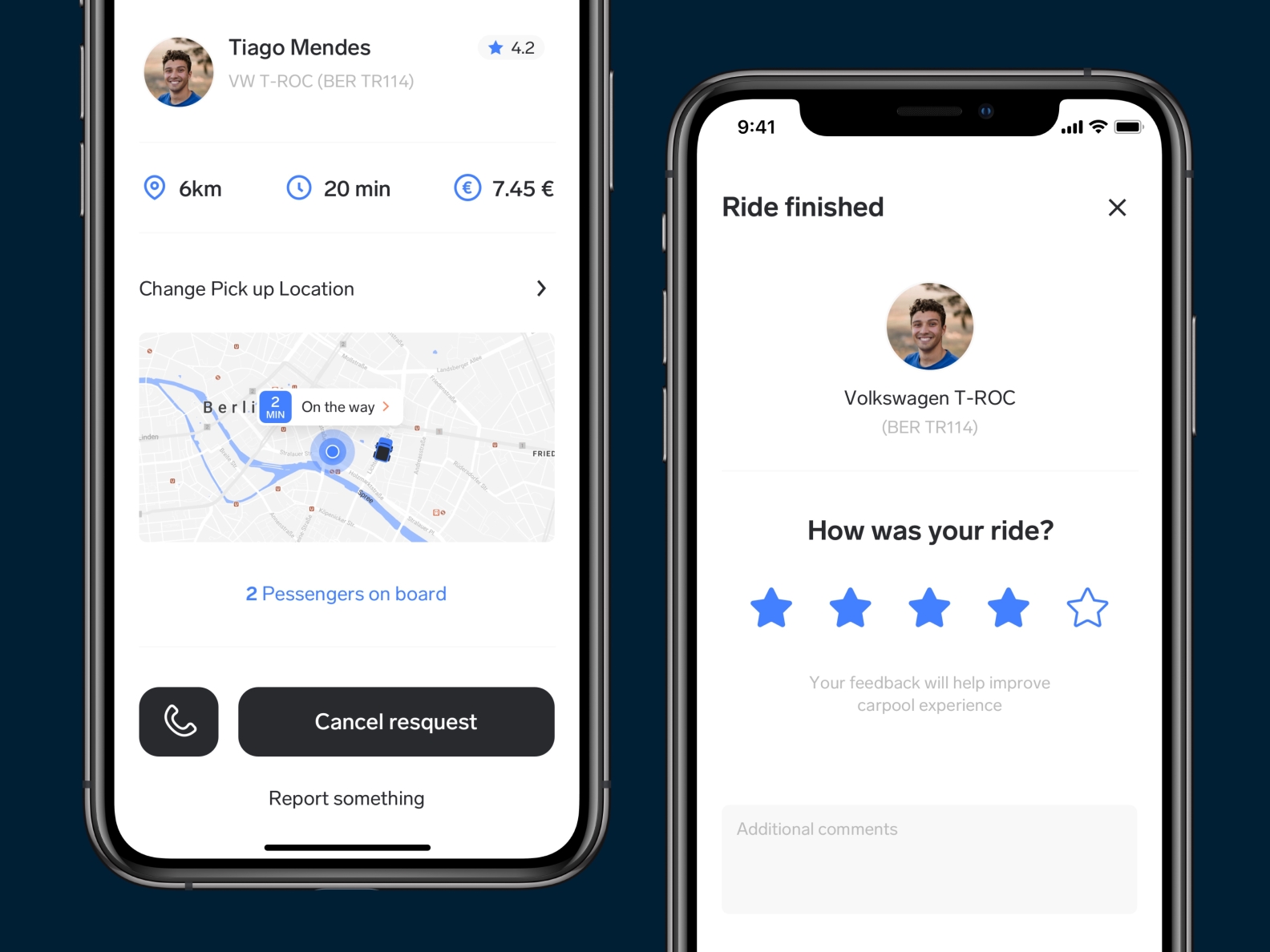 Carpool App – Rate the ride