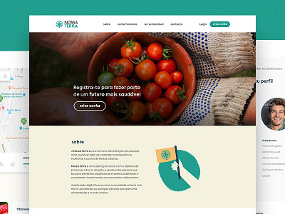 Nossa Terra illustration share economy ui ux web