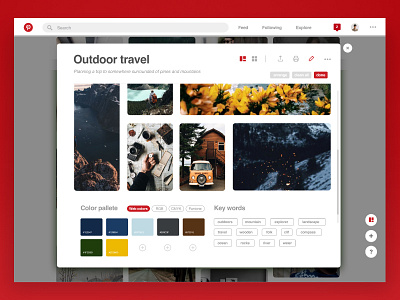 Pinterest MoodBoard | Desktop color pallete key words moodboard pinterest ui ux