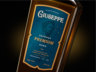 Giuseppe | Premium Gold Label beverage brand branding illustration label logo print
