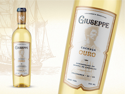 Giuseppe | Gold Label beverage brand branding illustration label logo print