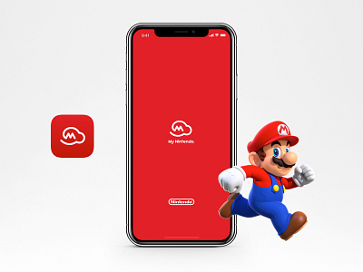 My Nintendo | Splash screen and App Icon gamer icon interface mario nintendo red ui visual