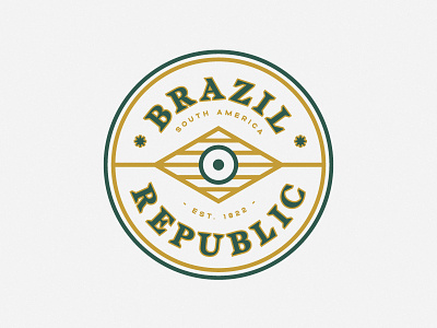#01 | Federative Republic of Brazil badge badges brand brazil brazilian country design folk gold logo marca retro vintage