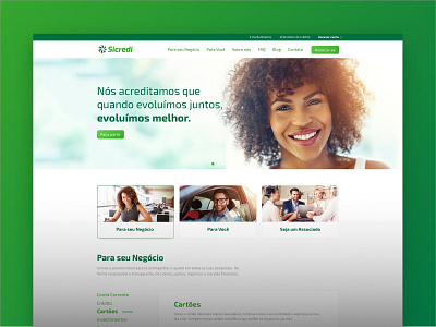 Sicredi Norte SC brazil desktop green santa catarin site ui ux ui