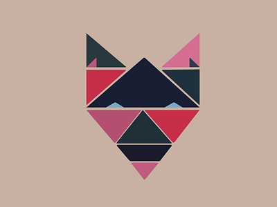 Geometric fox branding design illustration vector