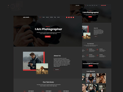 Photographer Landing page Ui design photographer ui