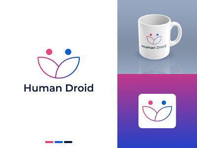 Human Droid logo design android app auto bots brand branding clean design designer droid flat human icon identity logo logo design logotype minimal robot visual