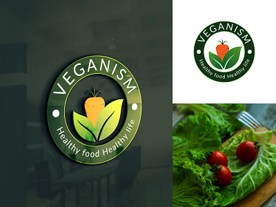 Veganism organic logo design