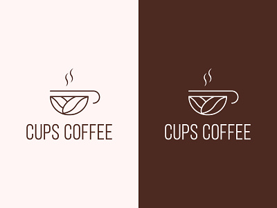 Cups coffee - cafe logo design beans brand branding cafe cafe racer cafeteria coffee coffee shop design food drink identity illustration logo minimal restaurant