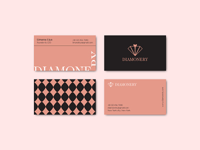 DIAMONERY business card design brand branding business card design diamonery fashion identity illustration jewelry logo luxury minimal print typography vector