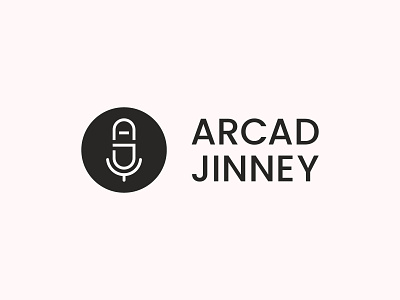 ARCAD JINNEY music band logo design a agency audio brand branding design flat identity j letter logo mark microphone minimal music music band podcast radio streaming studio