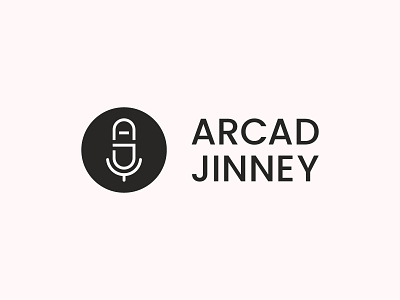 ARCAD JINNEY music band logo design a agency audio brand branding design flat identity j letter logo mark microphone minimal music music band podcast radio streaming studio