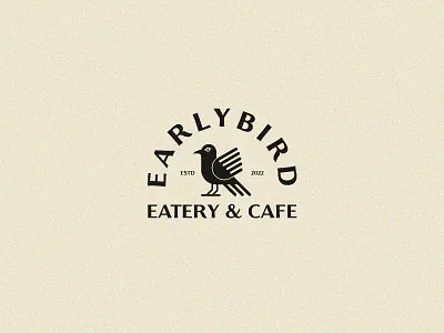 Early bird eatery & cafe animal bird brand branding cafe coffee shop design early bird eatery food identity illustration logo logo design mark mascot minimal print restaurant type