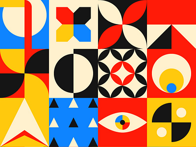 Geometric Pattern Poster Part 1 gemotric graphic design illustration poster vector