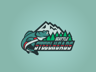 Seattle Steelheads Primary basketball fantasy fish logo seattle steelhead