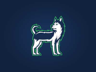 Huskies blue concept green huskies logo