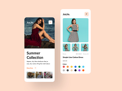 JioLife: E-commerce Fashion App Design clean ecommerce fashion mobile ui mobile version mockup ecommerce app online store ui ui design uidesigner uiux website
