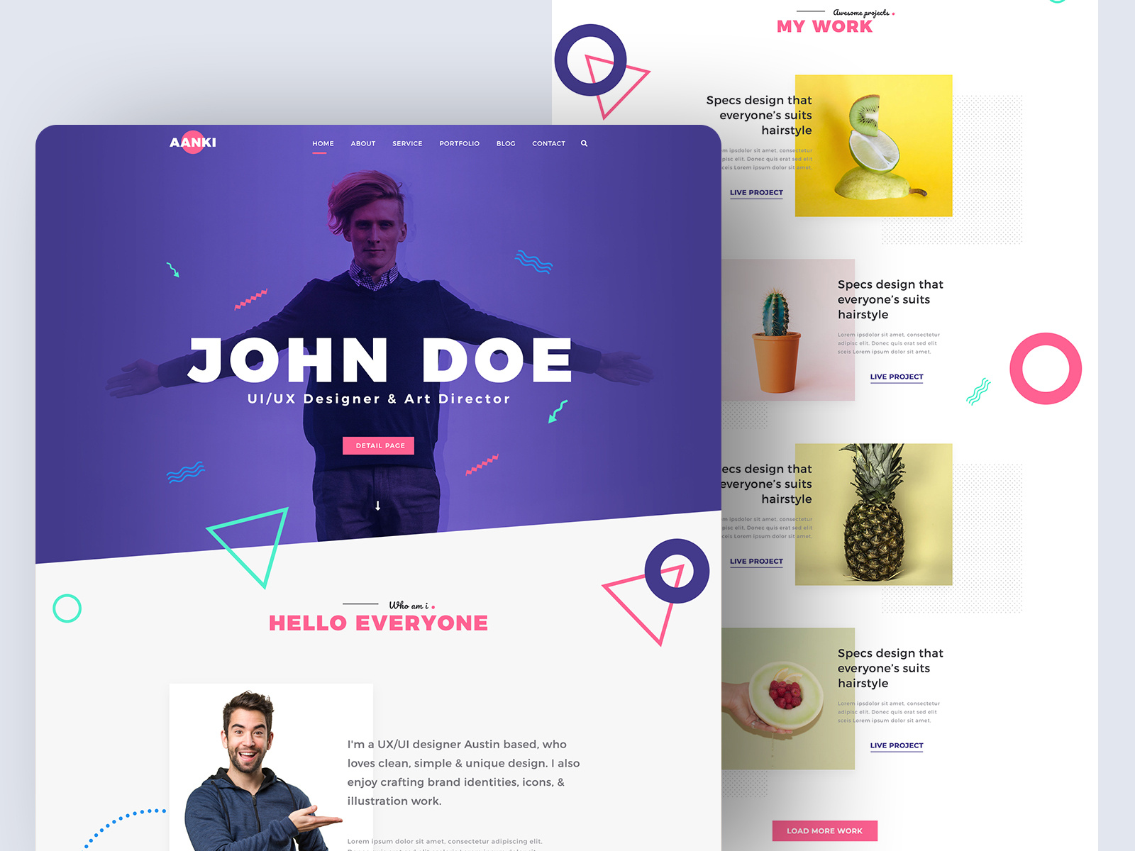 Aanki - Portfolio Web Design by UPSQODE on Dribbble