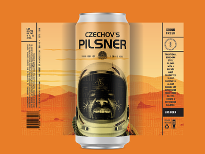 Czechov's Pilsner beer branding craft beer design graphic design illustration label design packaging photoshop