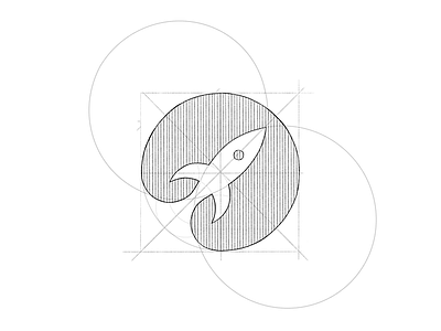 Rocket Sketch geometric logo logo logo design minimal modernist design rocket sketch